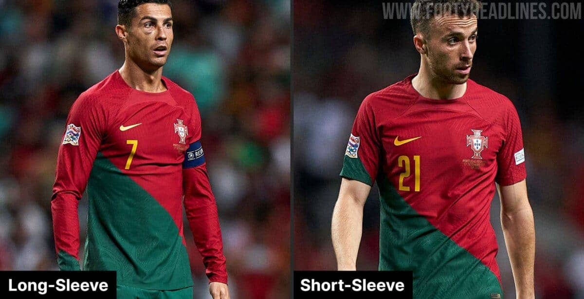 Bộ áo đấu dành cho đội tuyển Bồ Đào Nha dài tay tuyệt đẹp cho World Cup 2022 bị FIFA cấm