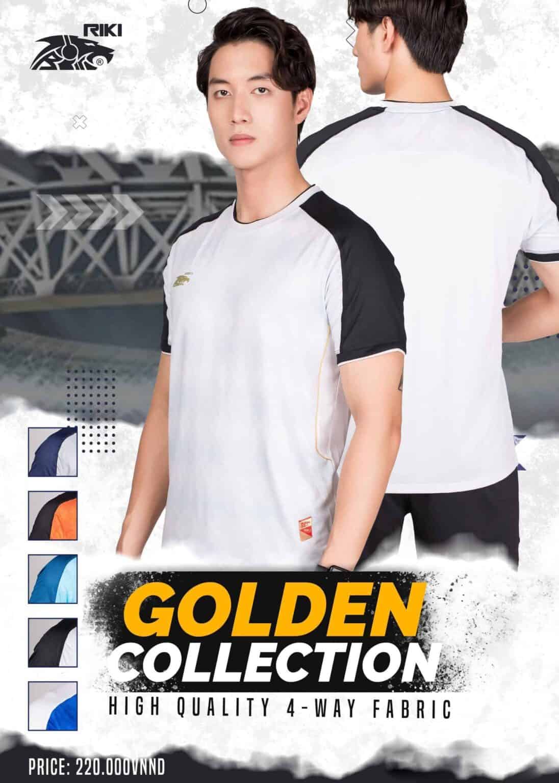 RIKI Ao Da Banh Khong Logo GOLDEN Trang 1