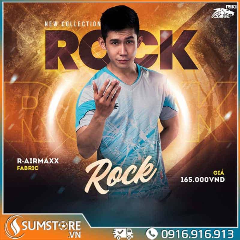 RIKI – Áo Đá Banh Không Logo Rock – Xám