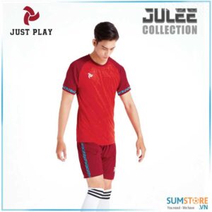 Just Play – Áo Đá Banh Không Logo Nam Nữ Cao Cấp – Julee Đỏ