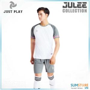 Just Play – Áo Đá Banh Không Logo Nam Nữ Cao Cấp – Julee Trắng